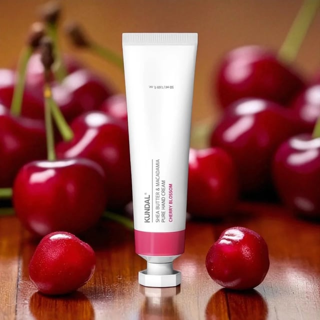 Kundal Shea Butter & Macadamia Pure Hand Cream 50ml, Cherry Blossom, photo 6