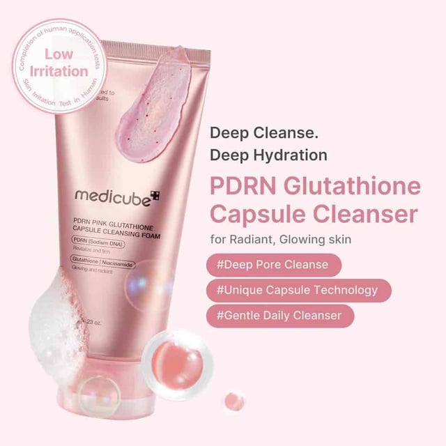 Medicube PDRN Pink Glutathione Capsule Cleansing Foam, photo 3